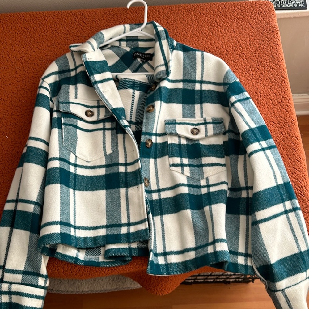 Cropped plaid jacket size L